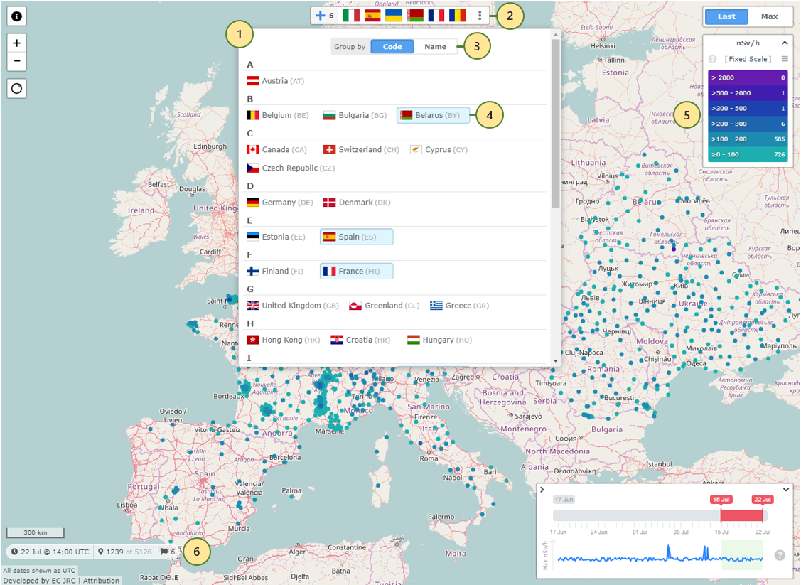 Advanced Map countries filter